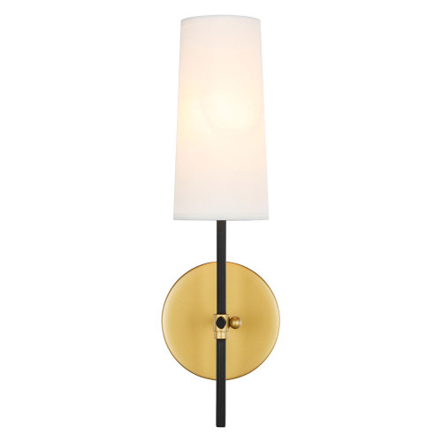Elegant Mel 1 Light Wall Sconce - Brass/Black, L 4.75" (LD6004W5BRBK)