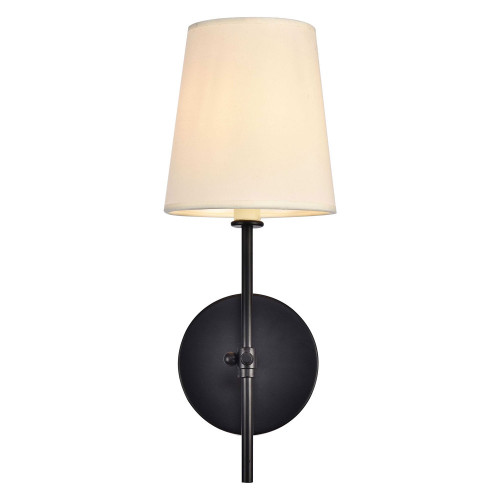 Elegant Mel 1 Light Wall Sconce - Black, L 5.5" (LD6004W6BK)