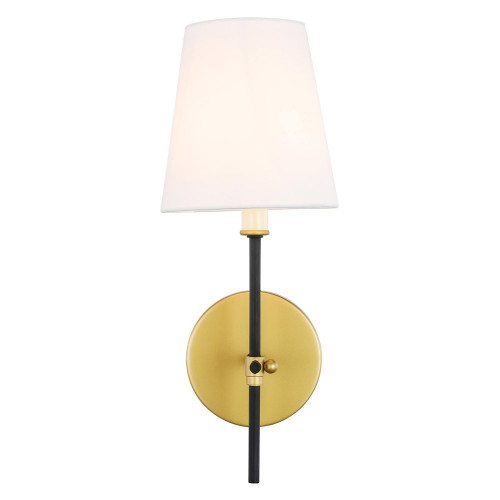 Elegant Mel 1 Light Wall Sconce - Brass/Black, L 5.5" (LD6004W6BRBK)