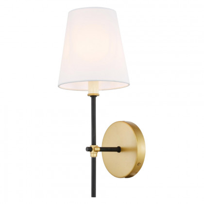 Elegant Mel 1 Light Wall Sconce - Brass/Black, L 5.5" (LD6004W6BRBK)