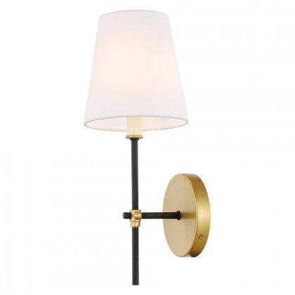 Elegant Mel 1 Light Wall Sconce - Brass/Black, L 5.5" (LD6004W6BRBK)