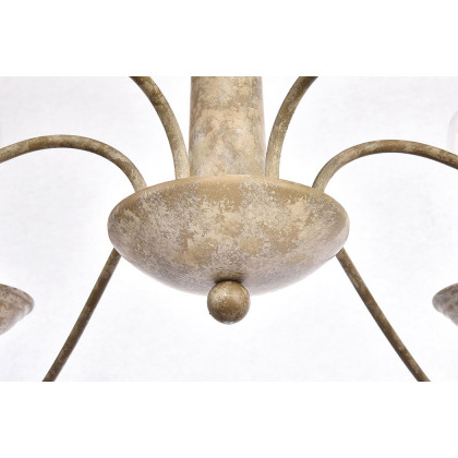 Elegant Merritt 6-Light Chandelier - Weathered Dove, L 39.8" (LD6007D40WD)