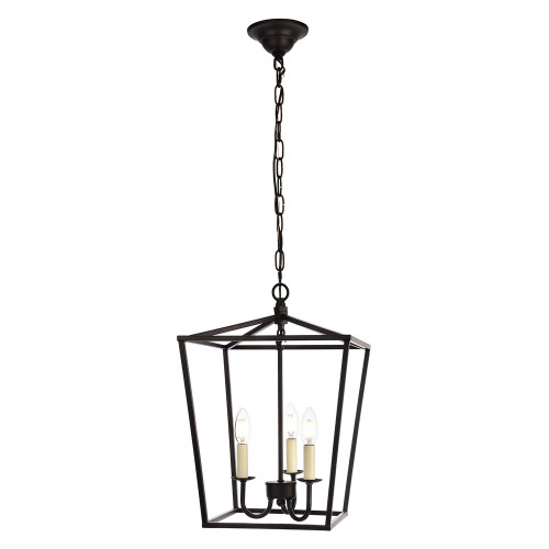 Elegant Maddox 1-Light Pendant - Black, L 12.5" (LD6008D12BK)
