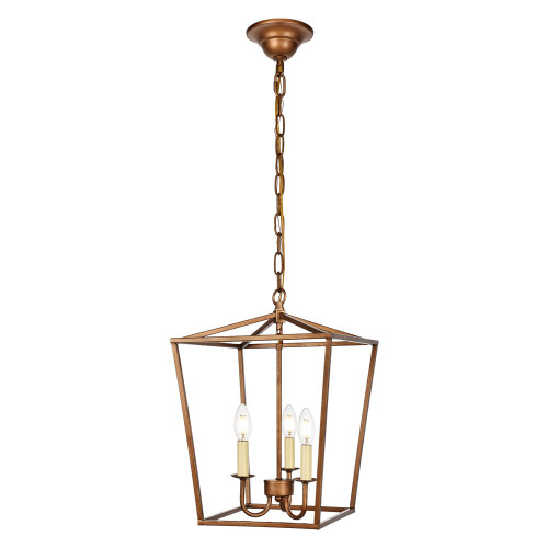 Elegant Maddox 1-Light Pendant - Gold, L 12.5" (LD6008D12G)