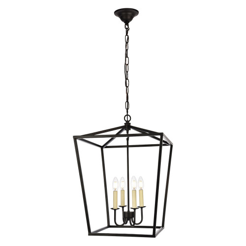 Elegant Maddox 1-Light Pendant - Black, L 17" (LD6008D17BK)
