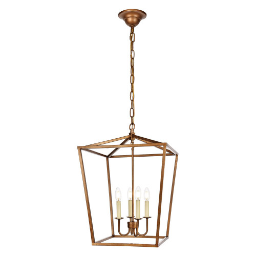 Elegant Maddox 1-Light Pendant - Gold, L 17" (LD6008D17G)