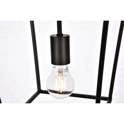 Elegant Maddox 1-Light Pendant - Black, L 9" (LD6008D9BK)