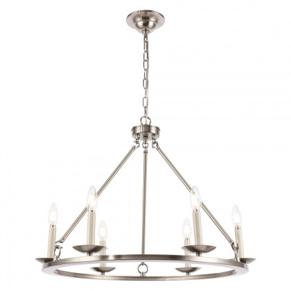 Elegant Maine 6-Light Chandelier - Burnished Nickel, L 26" (LD6010D26BN)