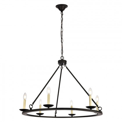 Elegant Maine 6-Light Chandelier - Black, L 32" (LD6010D32BK)