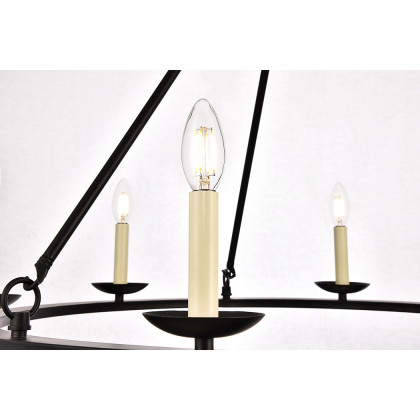 Elegant Maine 6-Light Chandelier - Black, L 32" (LD6010D32BK)
