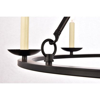 Elegant Maine 6-Light Chandelier - Black, L 32" (LD6010D32BK)