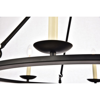 Elegant Maine 6-Light Chandelier - Black, L 32" (LD6010D32BK)