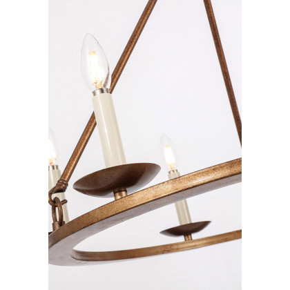 Elegant Maine 6-Light Chandelier - Gold, L 36" (LD6010D36G)