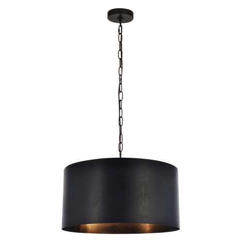 Elegant Miro 1-Light Pendant - Black, L 20" (LD6015D20BK)