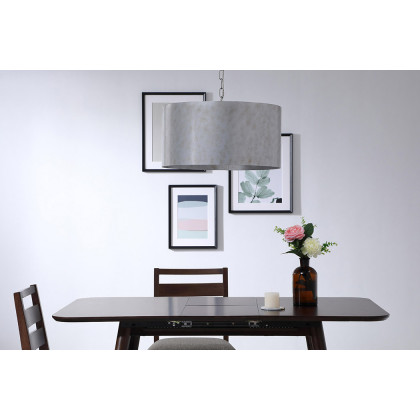Elegant Miro 1-Light Pendant - Silver, L 20" (LD6015D20S)