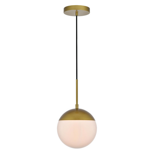Elegant Pendant Light - Brass/Glass Matte, L 8" (LD6030BR)