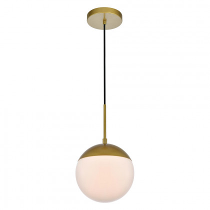 Elegant Pendant Light - Brass/Glass Matte, L 8" (LD6030BR)