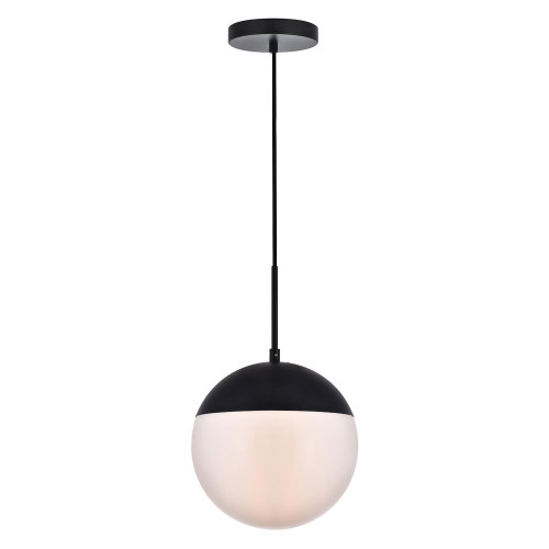 Elegant Pendant Light - Black/Glass Matte, L 10" (LD6032BK)