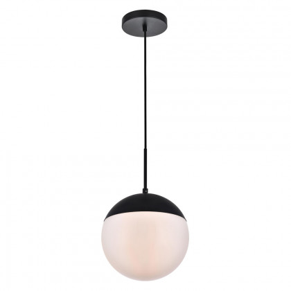Elegant Pendant Light - Black/Glass Matte, L 10" (LD6032BK)