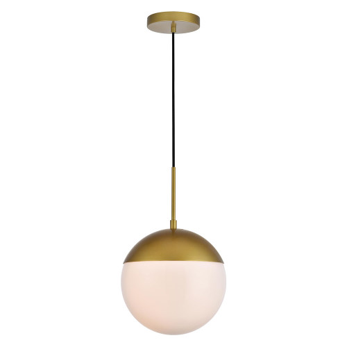 Elegant Pendant Light - Brass/Glass Matte, L 10" (LD6036BR)