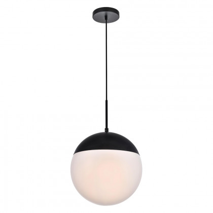 Elegant Pendant Light - Black/Glass Matte, L 12" (LD6038BK)