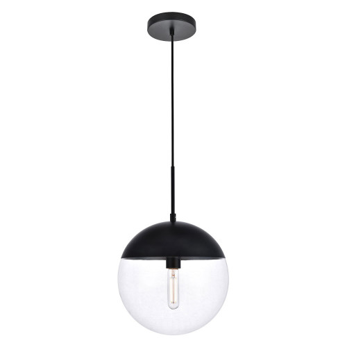 Elegant Pendant Light - Black, L 12" (LD6039BK)