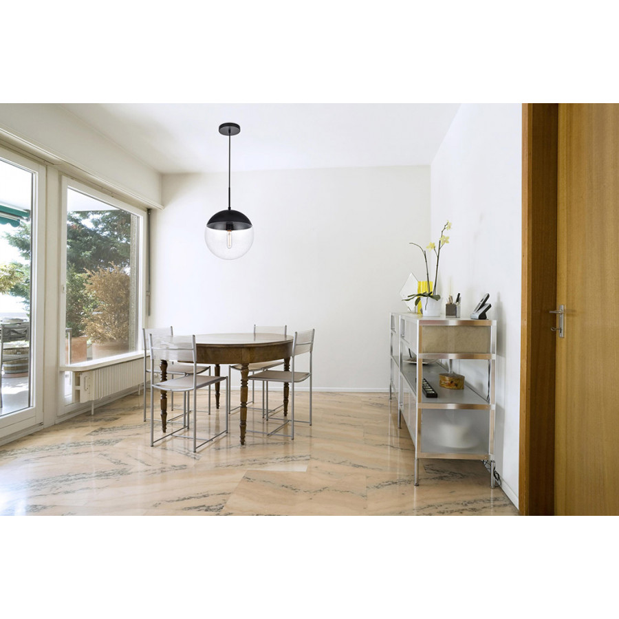 Elegant Pendant Light - Black, L 12" (LD6039BK)