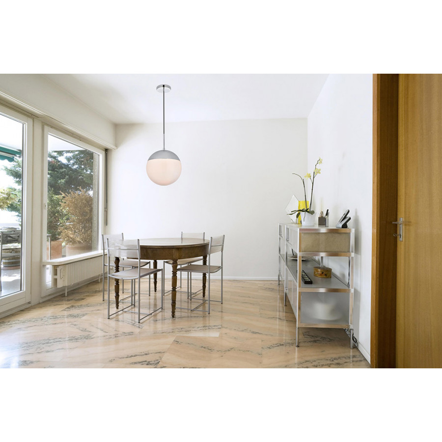 Elegant Pendant Light - Chrome/Glass Matte, L 12" (LD6040C)