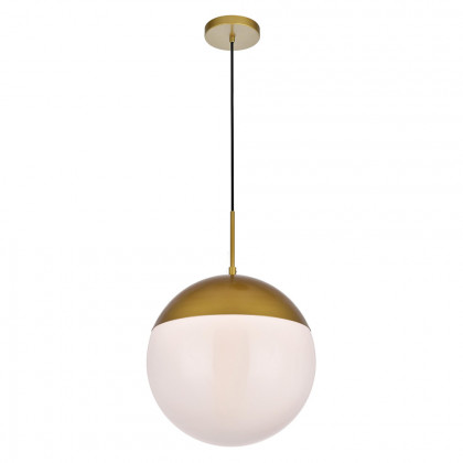 Elegant Pendant Light - Brass/Glass Matte, L 14" (LD6048BR)