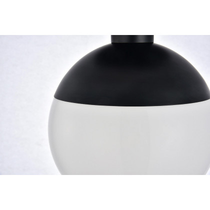 Elegant Flush Mount Light - Black/Glass Matte, L 8" (LD6050BK)