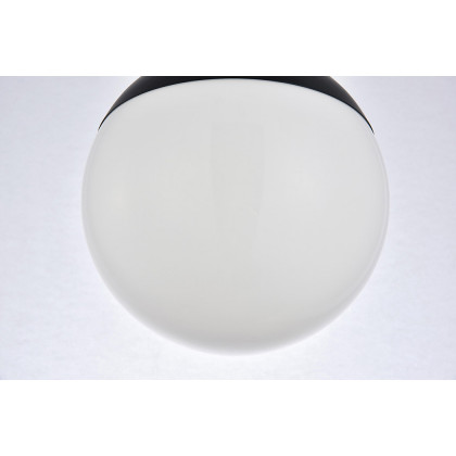 Elegant Flush Mount Light - Black/Glass Matte, L 8" (LD6050BK)