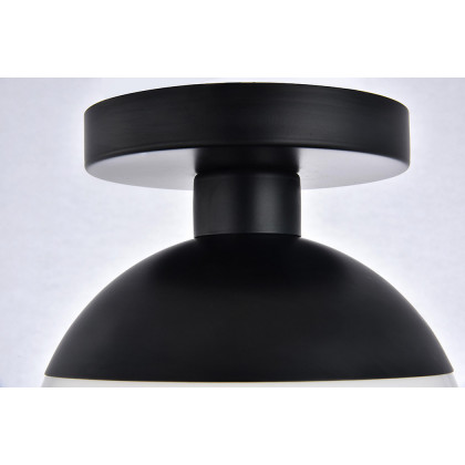 Elegant Flush Mount Light - Black/Glass Matte, L 8" (LD6050BK)