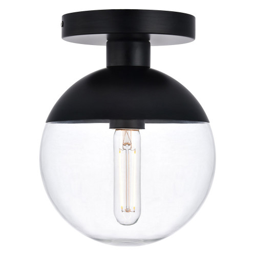 Elegant Flush Mount Light - Black, L 8" (LD6051BK)