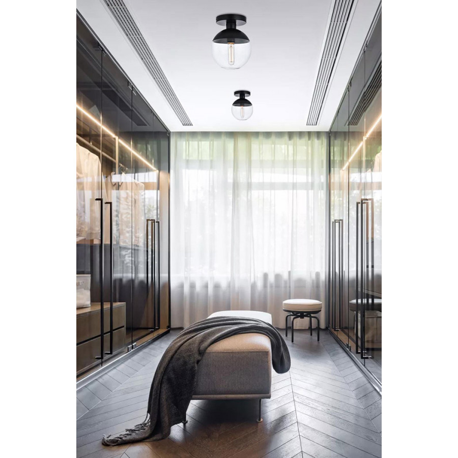 Elegant Flush Mount Light - Black, L 8" (LD6051BK)