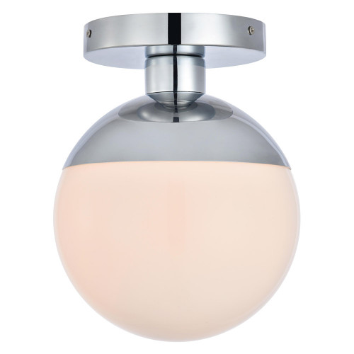 Elegant Flush Mount Light - Chrome/Glass Matte, L 8" (LD6052C)