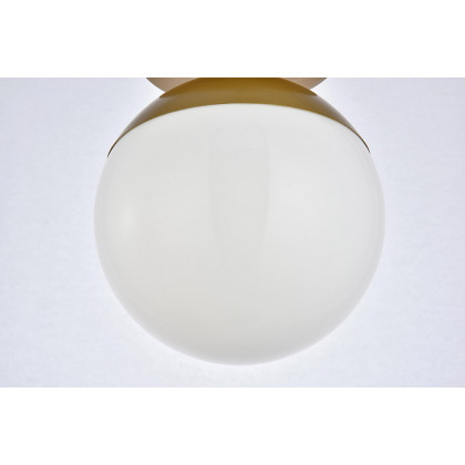 Elegant Flush Mount Light - Brass/Glass Matte, L 8" (LD6054BR)