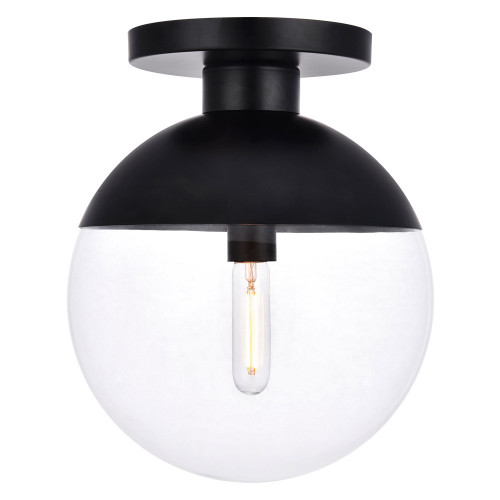 Elegant Flush Mount Light - Black, L 12" (LD6057BK)