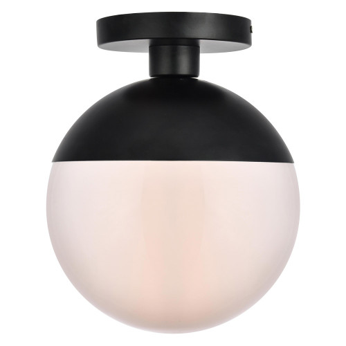 Elegant Flush Mount Light - Black/Glass Matte, L 10" (LD6062BK)