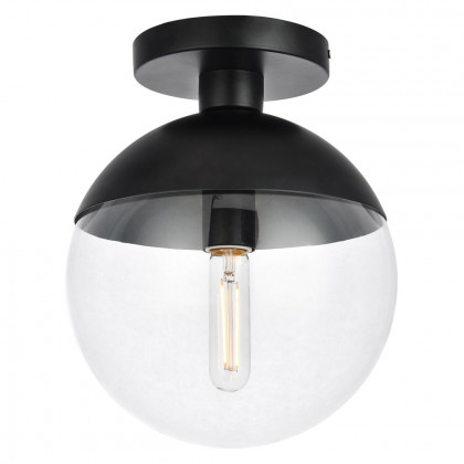 Elegant Flush Mount Light - Black, L 10" (LD6063BK)