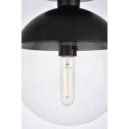Elegant Flush Mount Light - Black, L 10" (LD6063BK)