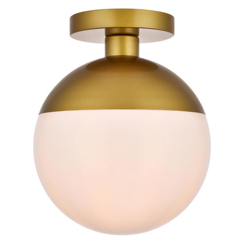 Elegant Flush Mount Light - Brass/Glass Matte, L 10" (LD6066BR)