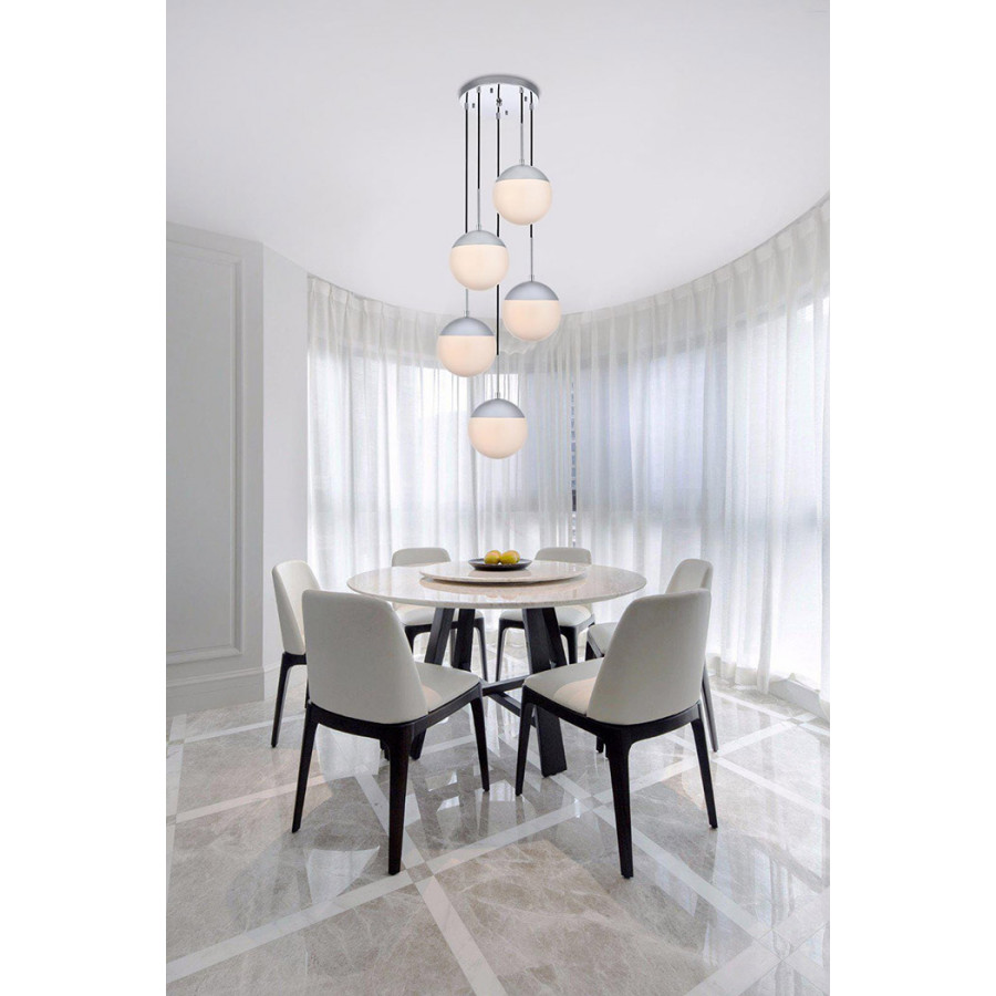 Elegant Pendant Light - Chrome/Glass Matte (LD6076C)