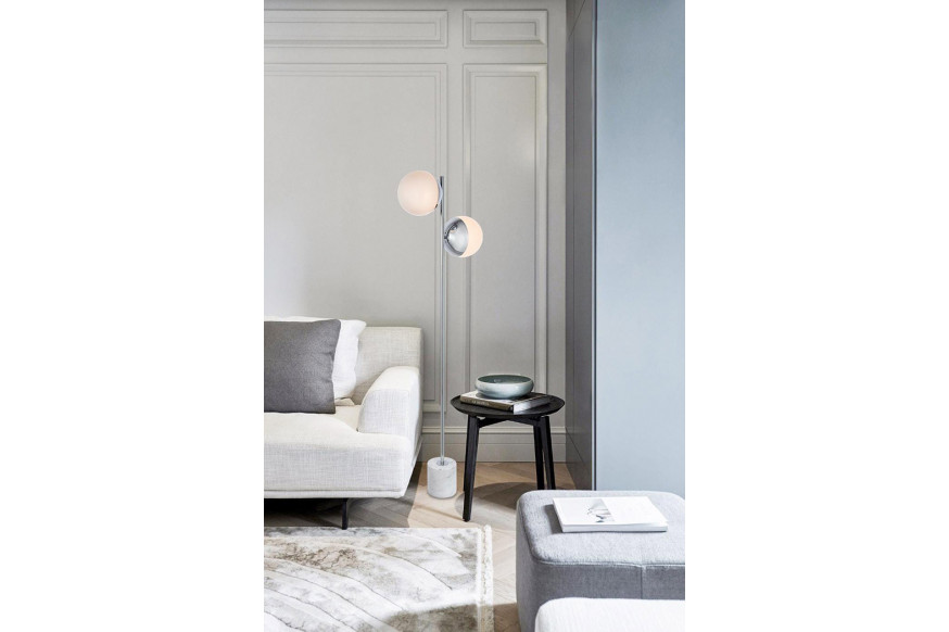 Elegant™ LD6112C LED Floor Lamp - Chrome/Glass Matte