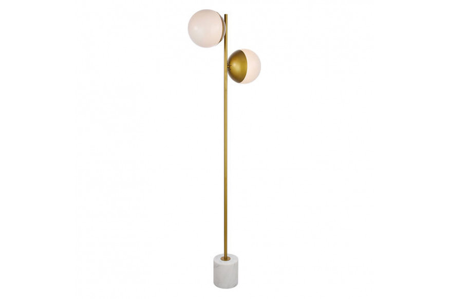 Elegant™ LD6114BR LED Floor Lamp - Brass/Glass Matte