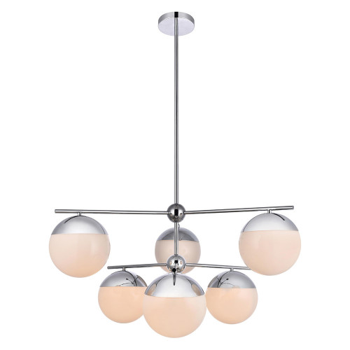 Elegant Pendant Light - Chrome/Glass Matte (LD6142C)