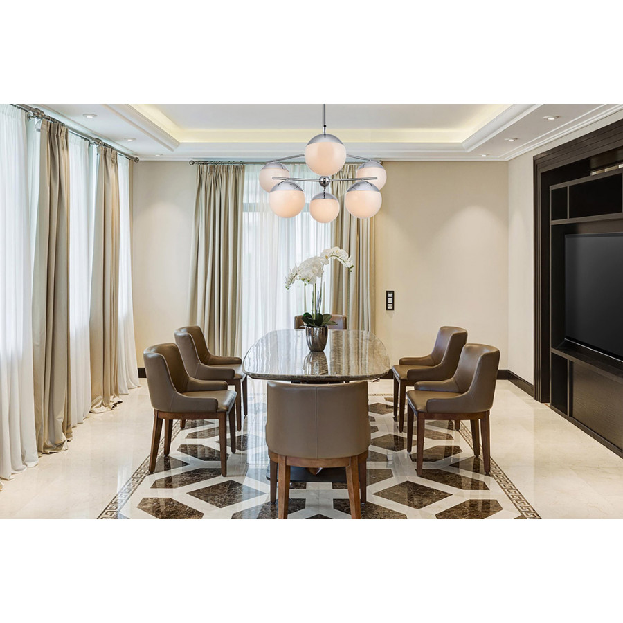 Elegant Pendant Light - Chrome/Glass Matte (LD6142C)