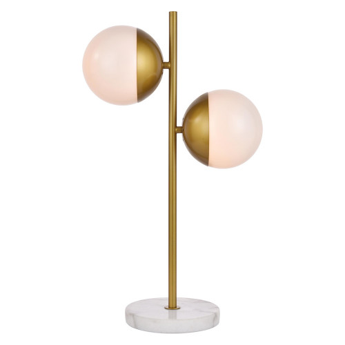 Elegant LED Table Lamp - Brass/Glass Matte (LD6156BR)