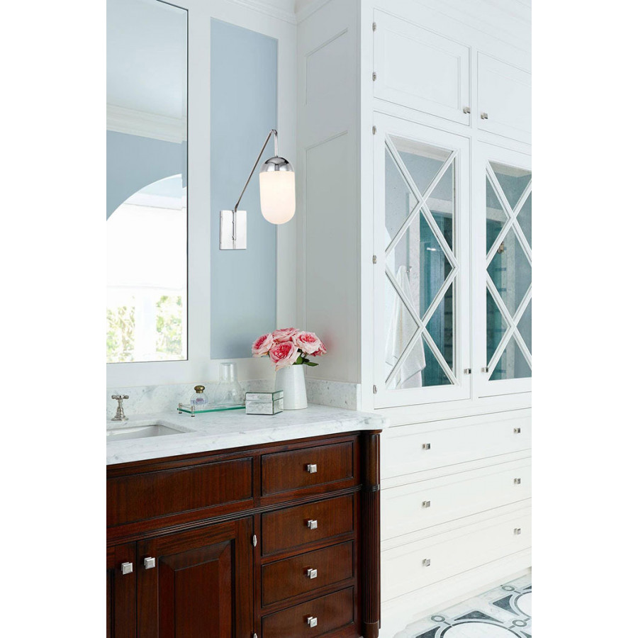 Elegant Wall Sconce - Chrome/Matte Glass (LD6177C)