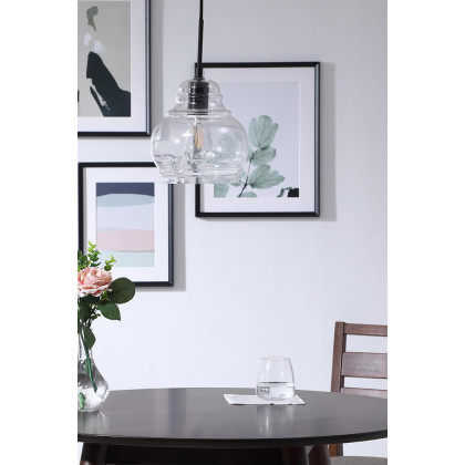 Elegant Pendant Light - Black, L 8" (LD6198BK)