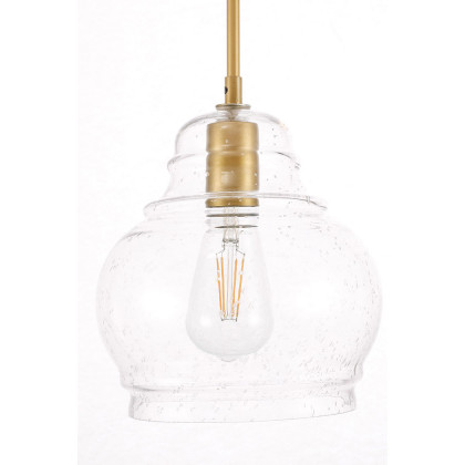 Elegant Pendant Light - Brass, L 8" (LD6200BR)